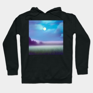 Barovian Field at Night - Watercolor Inspired Print Hoodie